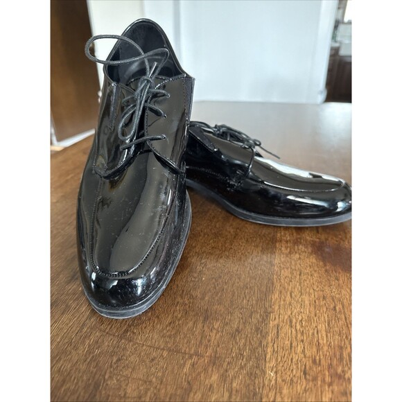 PRONTO UOMO Men’s Black Oxford Patent Leather Tuxedo Dress Shoes US Size 11D - Picture 1 of 7